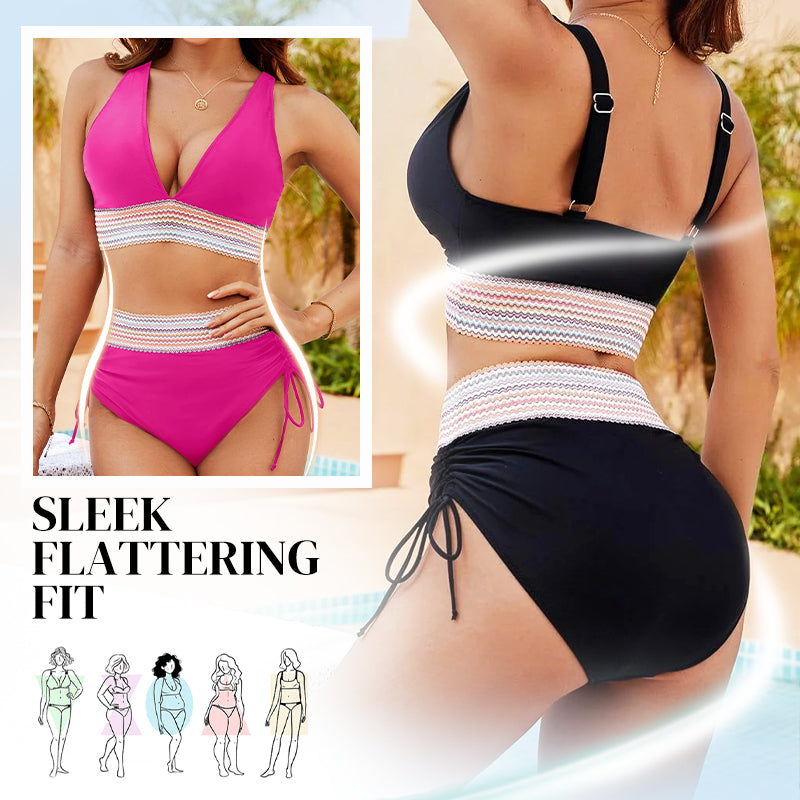 📢Clearance Sale-70% OFF🏖️High Waisted Tummy Control Color Block Bikini Sets