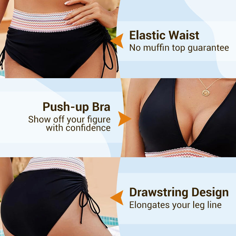 📢Clearance Sale-70% OFF🏖️High Waisted Tummy Control Color Block Bikini Sets