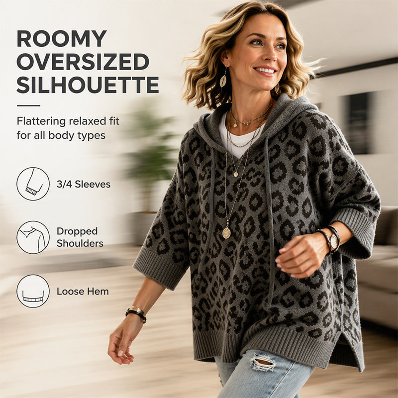 ✨New Arrivals: 50% Off-Women’s Leopard Print Knitted Hoodie