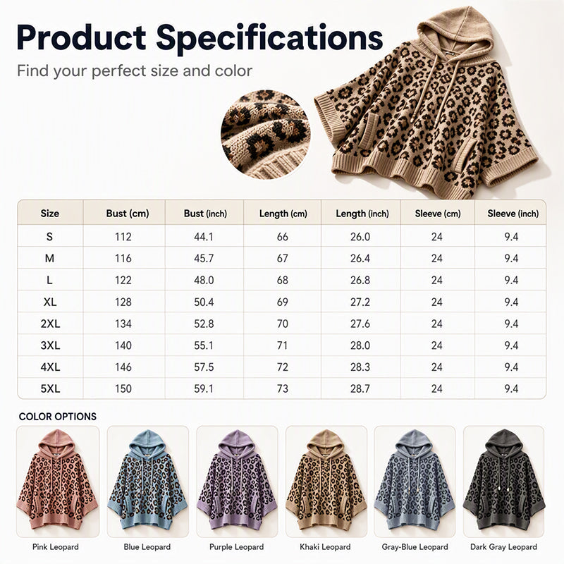 ✨New Arrivals: 50% Off-Women’s Leopard Print Knitted Hoodie