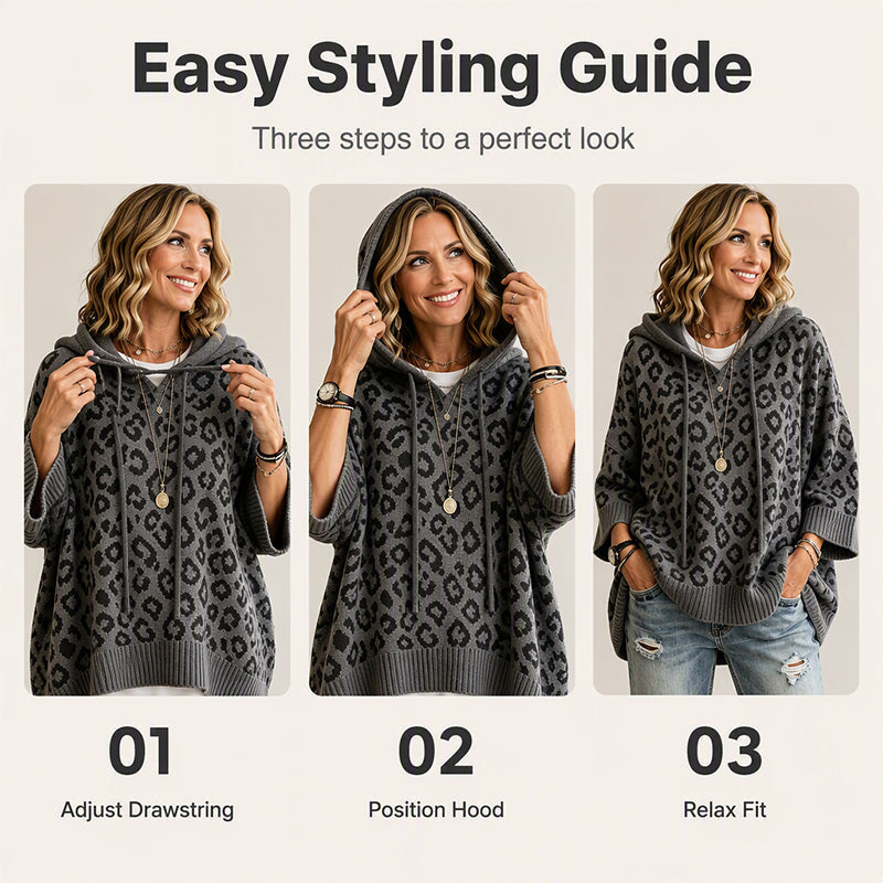 ✨New Arrivals: 50% Off-Women’s Leopard Print Knitted Hoodie
