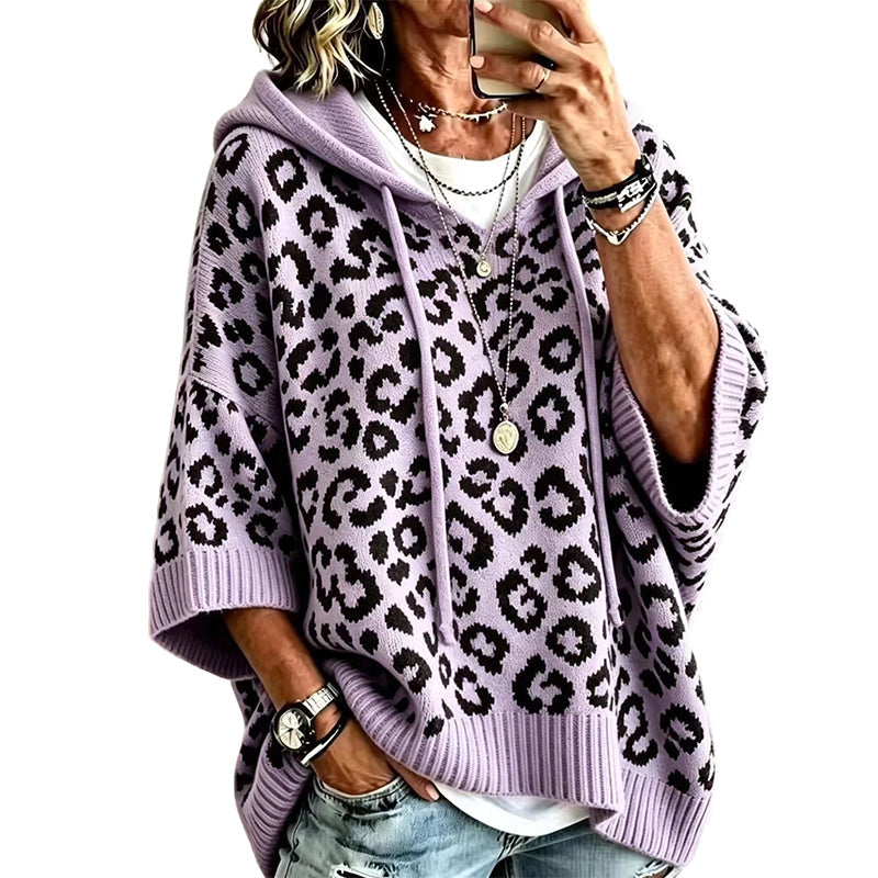 ✨New Arrivals: 50% Off-Women’s Leopard Print Knitted Hoodie