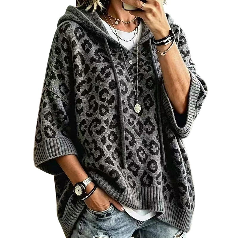 ✨New Arrivals: 50% Off-Women’s Leopard Print Knitted Hoodie