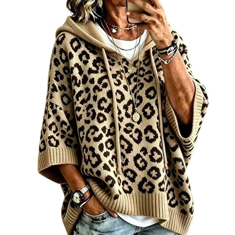 ✨New Arrivals: 50% Off-Women’s Leopard Print Knitted Hoodie