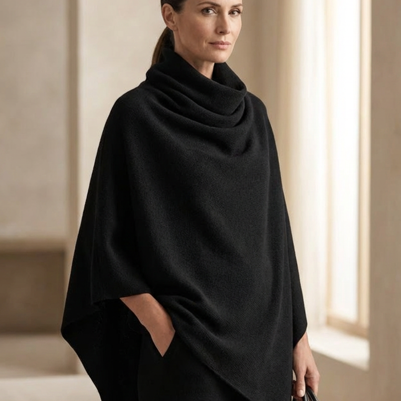 🌸 New Arrival | Women's Cowl-Neck Cape & Wide-Leg Pants 2-Piece Set